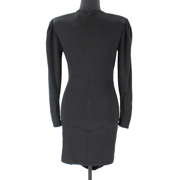 Anine Bing Alaia Black Ruched Dress Draping Long Sleeve Mini X-Small XS NEW - Picture 6 of 9